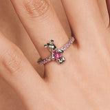 Paradise / Bear Inlaid Stone Ring