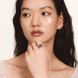 Paradise / Bear Holding Hands Inlaid Stone Ring