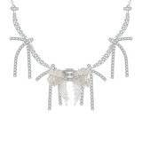 YVMIN X SHUSHUTONG / Tassels Chain Braided Bow Necklace