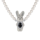 Paradise / Pearl Chain Rabbit Necklace