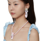 Paradise / Pearl Chain Rabbit Necklace