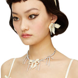YVMIN X SHUSHUTONG / Tassels Chain Braided Bow Necklace
