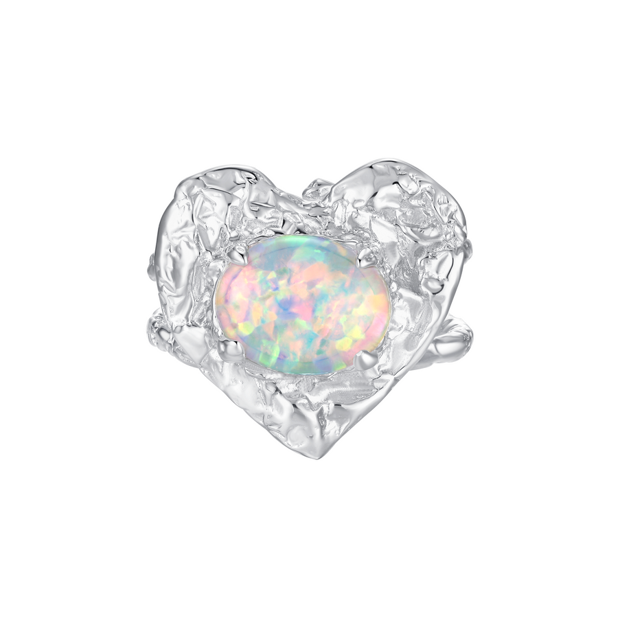 Tasty / Opal Heart Tin Foil Ring