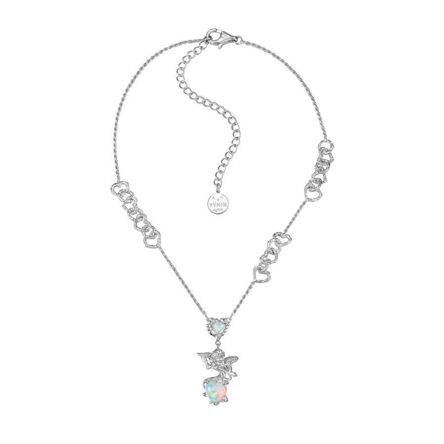 Tasty / Opal Melting Heart Fairy Necklace