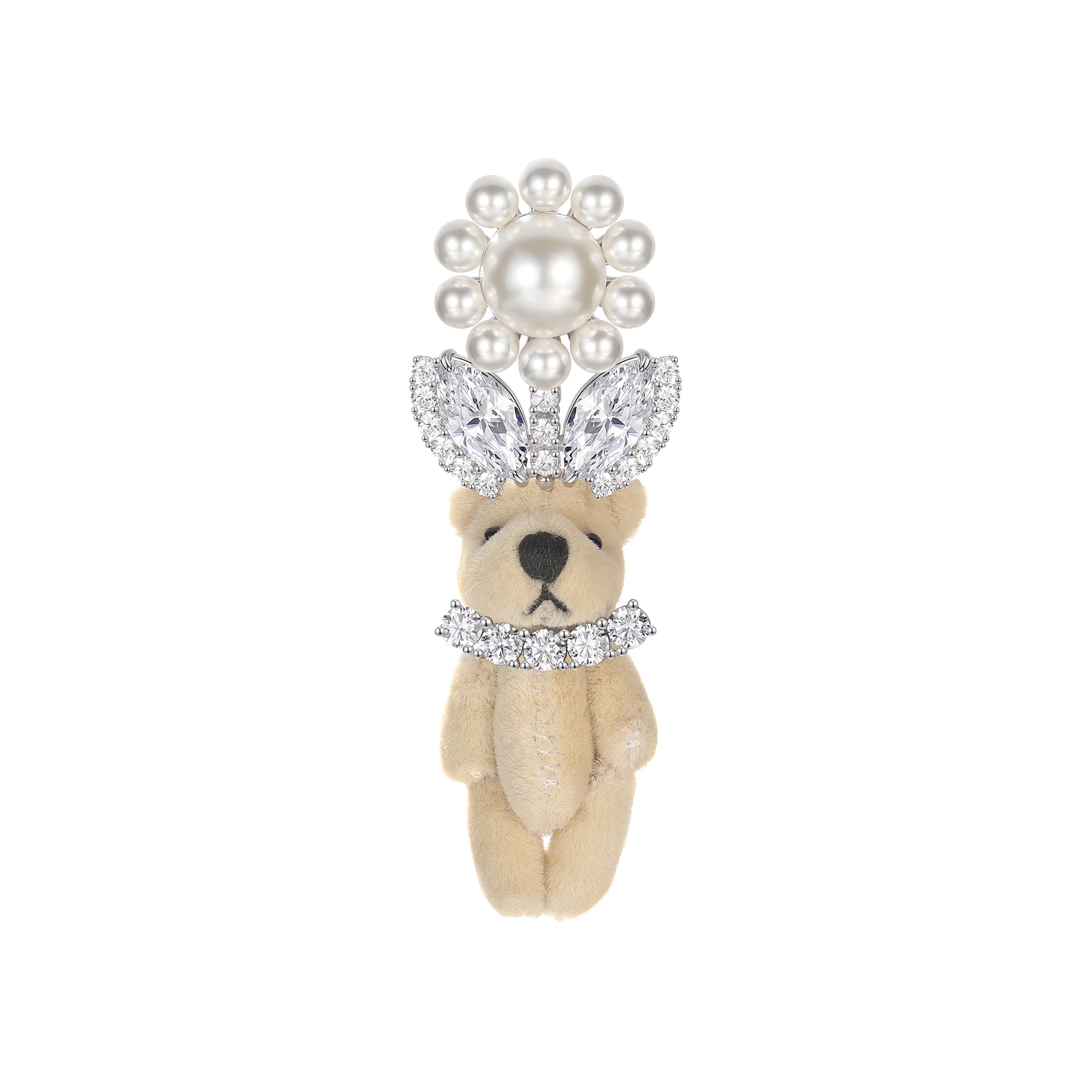 Paradise / Pearl Flower Plush Bear Earring – YVMIN