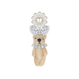 Paradise / Pearl Flower Plush Bear Earring