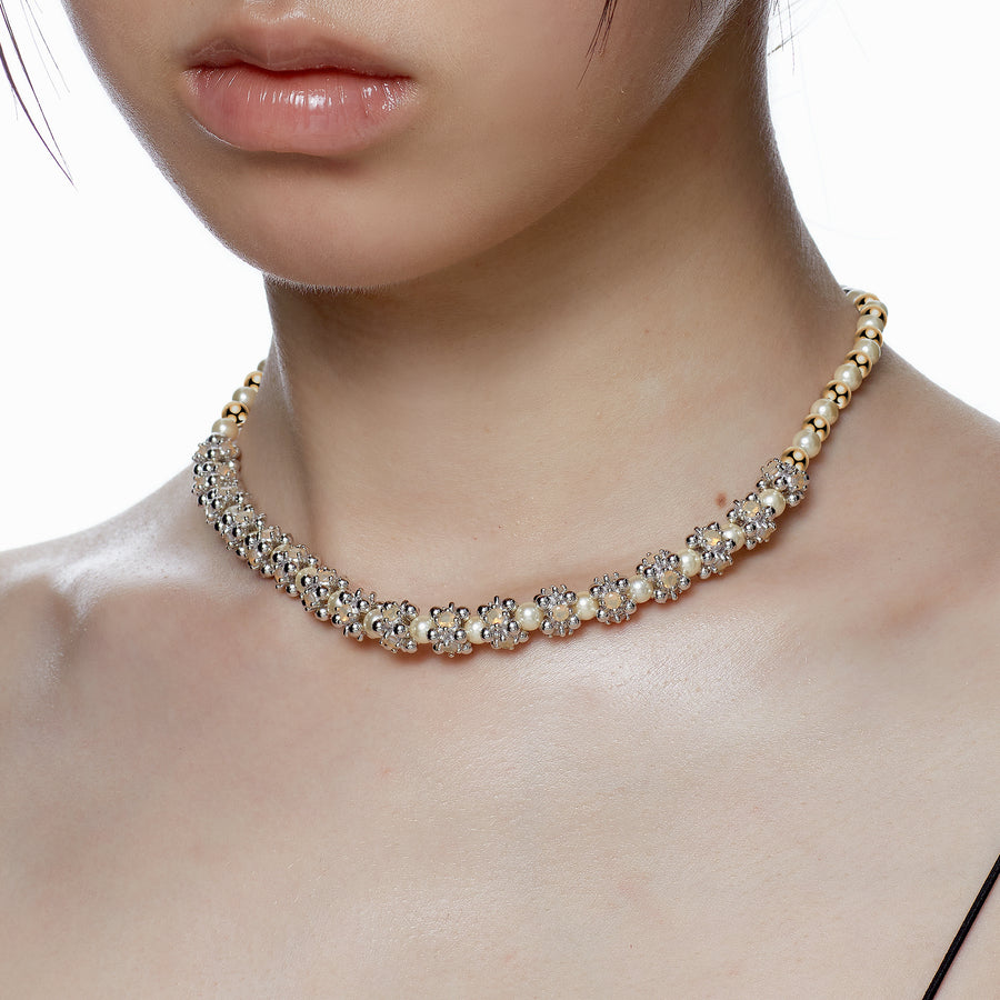 Ripple / Pearl Gemstone Necklace