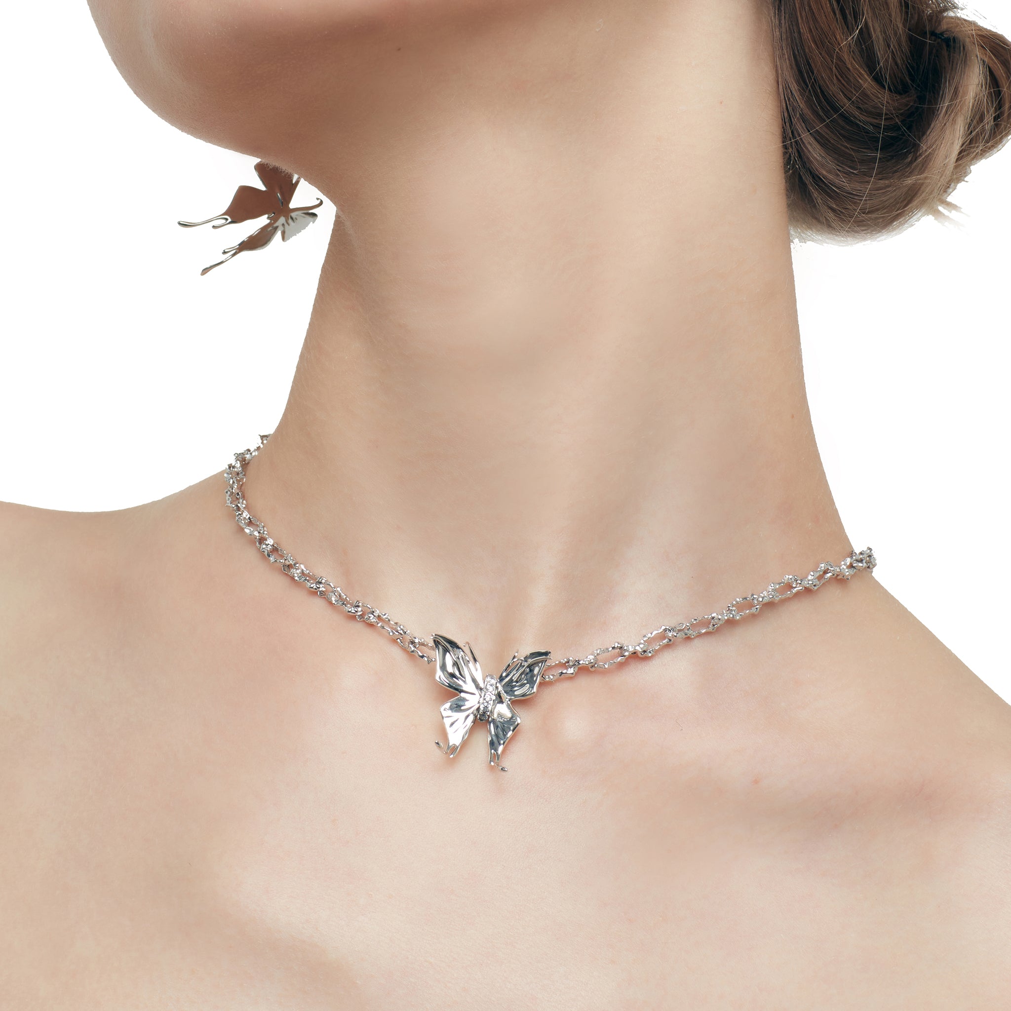 Ripple / Liquefied Butterfly Single Pendant Necklace – YVMIN