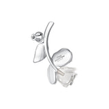 YVMIN X SHUSHUTONG / Inverted Gemstone Leaf Metal Rose Earring