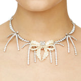YVMIN X SHUSHUTONG / Tassels Chain Braided Bow Necklace