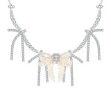 YVMIN X SHUSHUTONG / Tassels Chain Braided Bow Necklace