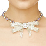 YVMIN X SHUSHUTONG / Gemstone Chain Braided Bow Necklace