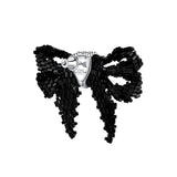 YVMIN X SHUSHUTONG / Square Gemstone Layers Braided Bow Earring