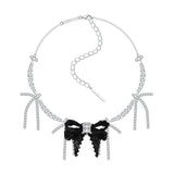 YVMIN X SHUSHUTONG / Tassels Chain Braided Bow Necklace
