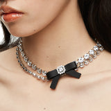 YVMIN X SHUSHUTONG / Rubber Bow Gemstone Necklace