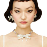 YVMIN X SHUSHUTONG / Gemstone Chain Braided Bow Necklace