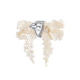 YVMIN X SHUSHUTONG / Square Gemstone Layers Braided Bow Earring