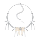 YVMIN X SHUSHUTONG / Tassels Chain Braided Bow Necklace