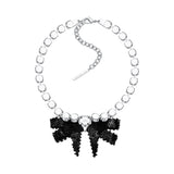 YVMIN X SHUSHUTONG / Gemstone Chain Braided Bow Necklace