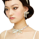 YVMIN X SHUSHUTONG / Gemstone Chain Braided Bow Necklace