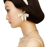 YVMIN X SHUSHUTONG / Square Gemstone Braided Bow Earring