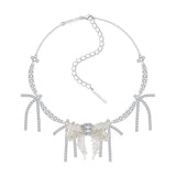 YVMIN X SHUSHUTONG / Tassels Chain Braided Bow Necklace