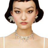 YVMIN X SHUSHUTONG / Square Gemstone Braided Bow Earring