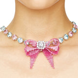 YVMIN X SHUSHUTONG / Gemstone Chain Braided Bow Necklace