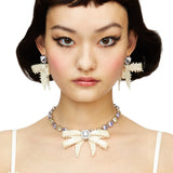 YVMIN X SHUSHUTONG / Gemstone Chain Braided Bow Necklace