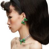 YVMIN X SHUSHUTONG / Rubber Bow Gemstone Necklace