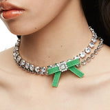 YVMIN X SHUSHUTONG / Rubber Bow Gemstone Necklace