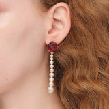 YVMIN X SHUSHUTONG / Pearl String Rose Earring