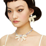 YVMIN X SHUSHUTONG / Gemstone Chain Braided Bow Necklace