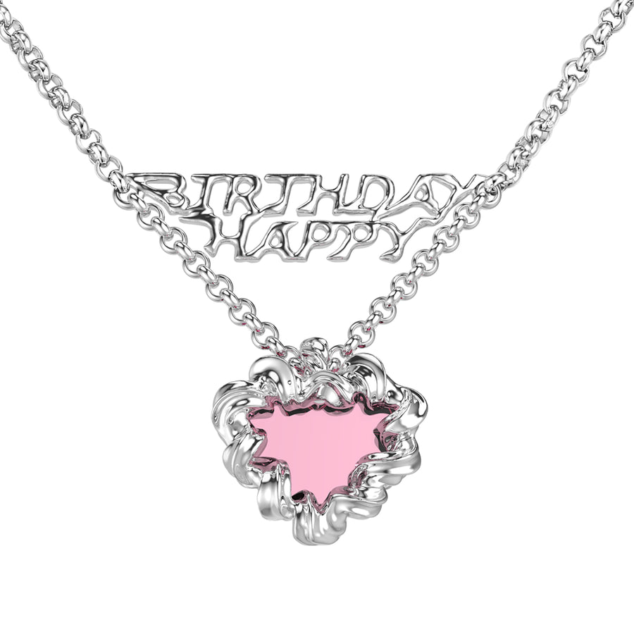ElectricGirl / Crystal heart cake Necklace