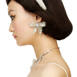 YVMIN X SHUSHUTONG / Square Gemstone Braided Bow Earring