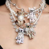 Paradise / Floral Cat Pearl Necklace