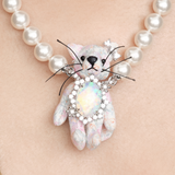 Paradise / Floral Cat Pearl Necklace