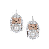 Paradise / Wood Hedgehog Pearl Earring