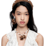 YVMIN X SHUSHUTONG / Rubber Band Puppy Pearl Necklace