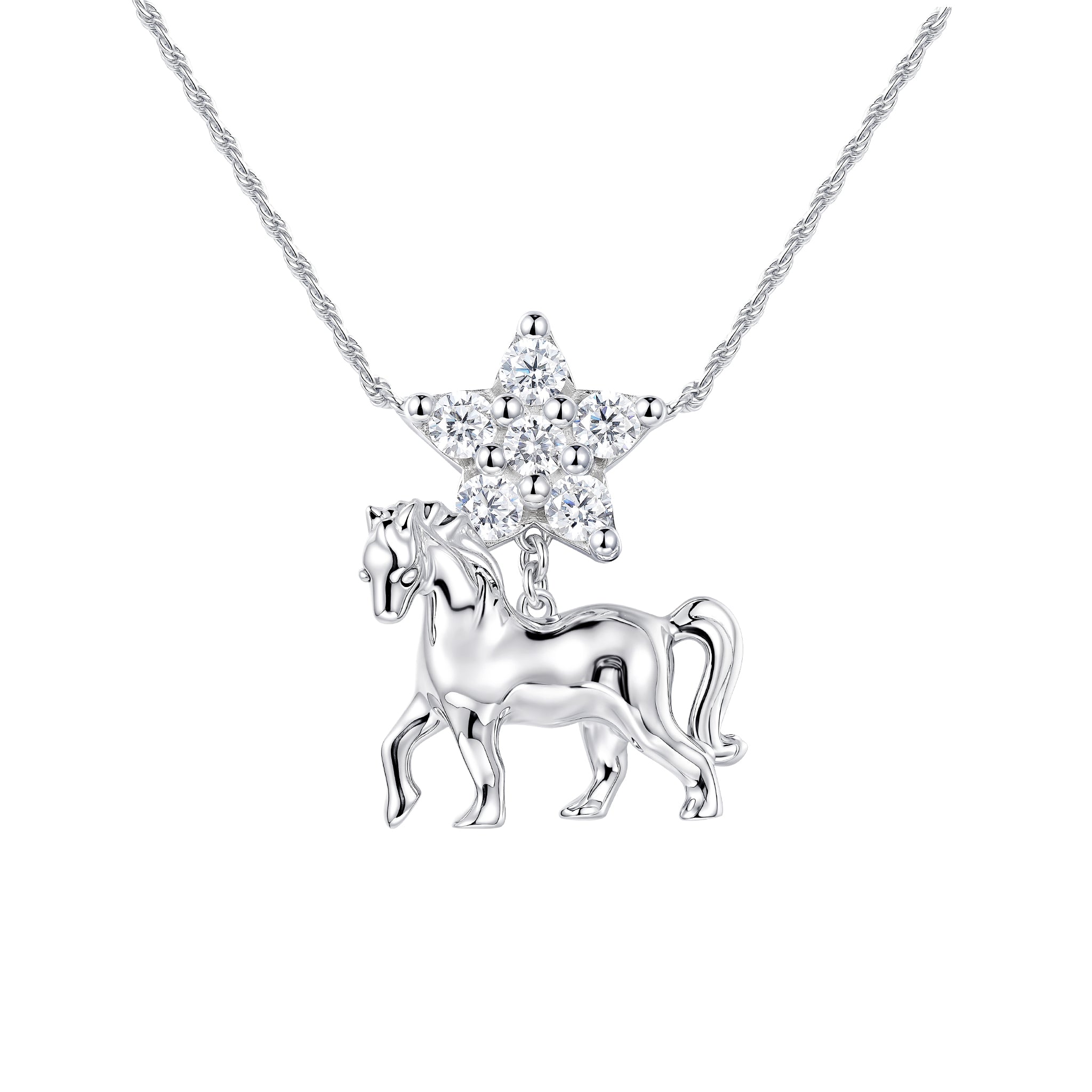 Paradise / Metal Pony Pave Star Chain Necklace