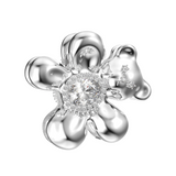 YVMIN Paradise Flower Bear metal hair claw clip with floral and bear design, shiny silver finish, for securing hair styles