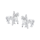 Paradise / Pave Star Split Metal Pony Earring