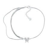 YVMIN Ripple Liquefied Butterfly Layers Choker featuring layered, wavy butterfly-shaped design in metallic finish.
