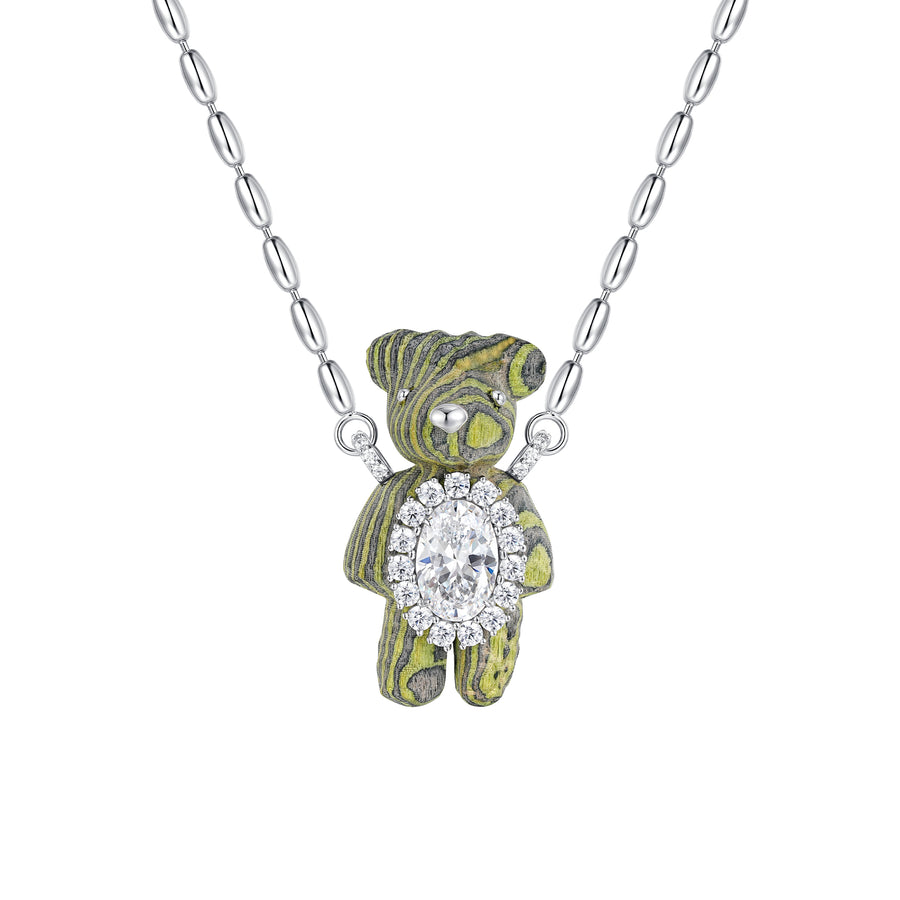 Paradise / Wooden Bear Necklace