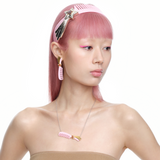 YVMIN X Ashley Williams Meteor Comb Necklace with star-shaped comb details and celestial design