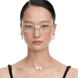 YVMIN X SHUSHUTONG / Gemstone Pave Bow Metal Glasses