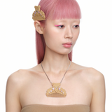 YVMIN X Ashley Williams Crying Bear Comb Necklace with bear-shaped comb pendant