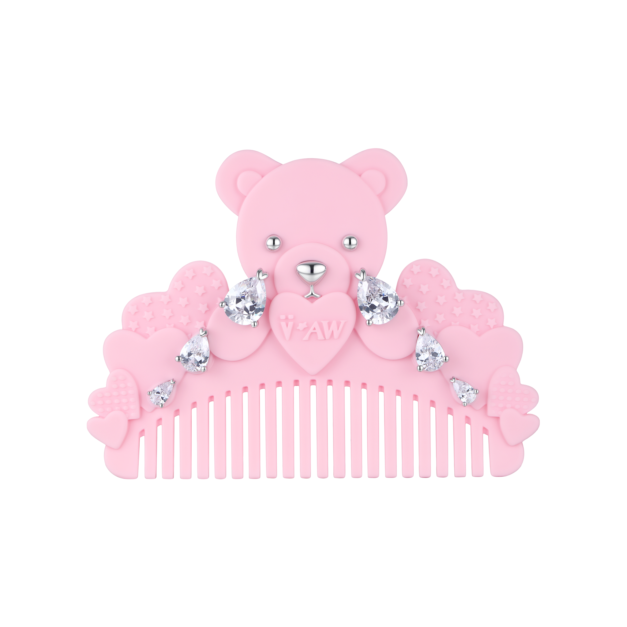 YVMIN X Ashley Williams Crying Bear comb hair clip, pink bear design hair accessory