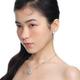 Paradise / Mini Cat Head Heart Gem Stud Earrings