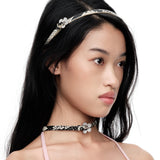 Paradise / Pave Flower Buckle Belt Choker